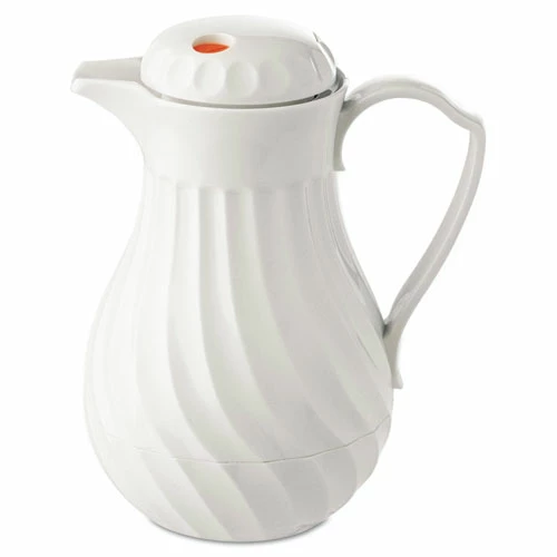 Flash Sale 🔔 Hormel Poly Lined Carafe, Swirl Design, 64 Oz Capacity, White ✨