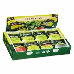 New 😉 Bigelow® Green Tea Assortment, Individually Wrapped, Eight Flavors, 64 Tea Bags/Box 👍