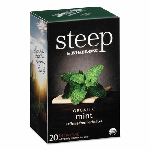 Discount 🧨 Bigelow® Steep Tea, Mint, 1.41 Oz Tea Bag, 20/Box ✔️