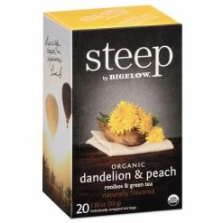 Discount 🛒 Bigelow® Steep Tea, Dandelion And Peach, 1.18 Oz Tea Bag, 20/Box 🔥