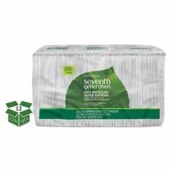 Best Sale ⭐ Seventh Generation® 100% Recycled Napkins, 1-Ply, 11 1/2 X 12 1/2, White, 250/Pack, 12 Packs/Carton 🔥