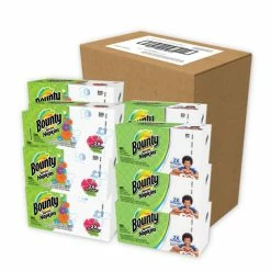Best deal 👏 Bounty® Quilted Napkins, 1-Ply, 12 1/10 X 12, 6 PK/Print, 6 PK/White, 200/PK, 12 PK/CT 🛒