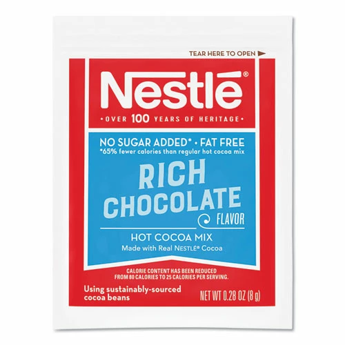 Outlet 🎁 Nestlé® No-Sugar-Added Hot Cocoa Mix Envelopes, Rich Chocolate, 0.28 Oz Packet, 30/Box ✔️ - Image 4
