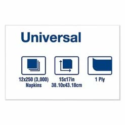 Hot Sale 😀 Tork® Universal Dinner Napkins, 1-Ply, 15" X 17", 1/8 Fold, White, 3000/Carton 🎁 -Georgia-Pacific Sales 632431