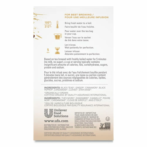 Hot Sale ⭐ Tazo® Chai Organic Black Tea, Filter Bag, 24/Box ⭐ - Image 2