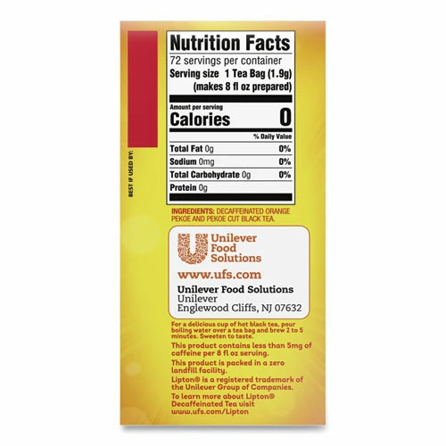 Best Pirce 🥰 Lipton® Tea Bags, Decaffeinated, 72/Box 😀 - Image 5
