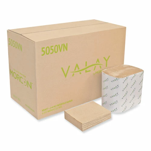 Promo 🥰 Morcon Tissue Valay Interfolded Napkins, 1-Ply, 6.3 X 8.85, Kraft, 6,000/Carton 👏