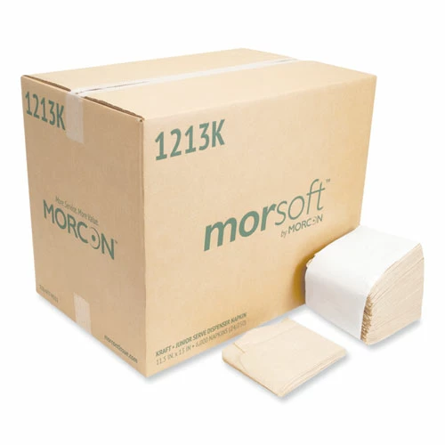 Budget 🛒 Morcon Tissue Morsoft Dispenser Napkins, 1-Ply, 11.5 X 13, Kraft, 250/Pack, 24 Packs/Carton 🔥