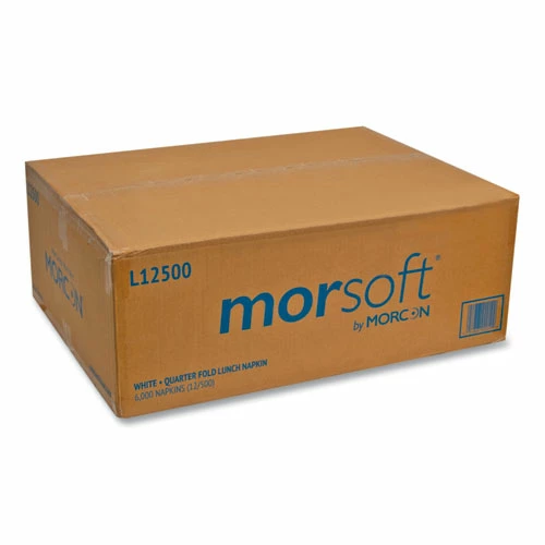 Cheapest ❤️ Morcon Tissue Morsoft 1/4 Fold Lunch Napkins, 1 Ply, 11.8" X 11.8", White, 6,000/Carton ⌛ - Image 2