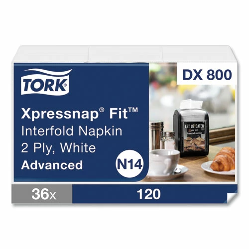 Flash Sale 🧨 Tork® Xpressnap Fit Interfold Dispenser Napkins, 2-Ply, 6.5 X 8.39, White, 120/Pack, 36 Packs/Carton ❤️ - Image 2