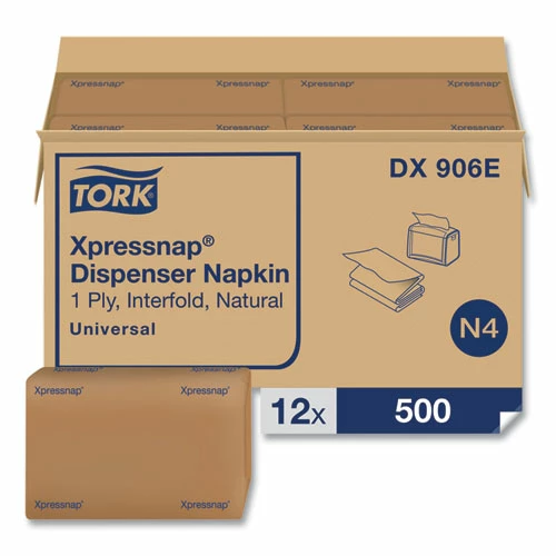 Cheap ✨ Tork® Xpressnap Interfold Dispenser Napkins, 2-Ply, Bag-Pack, 13 X 8.5, Natural, 500/Pack, 12 Packs/Carton 🧨 - Image 2
