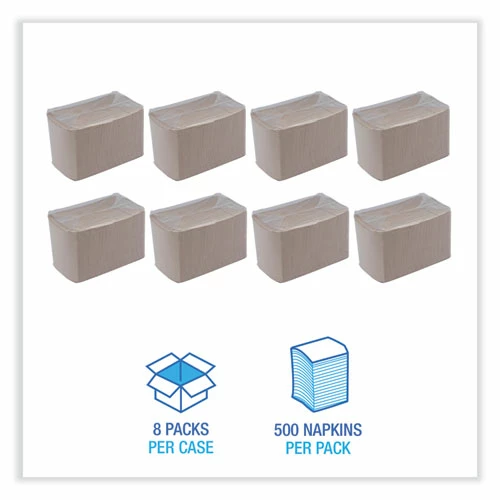 Best Sale ✔️ Boardwalk® Beverage Napkins, 1-Ply, 9.5" X 9.5", Kraft, 500/Pack, 8 Packs/Carton 🎉 - Image 3