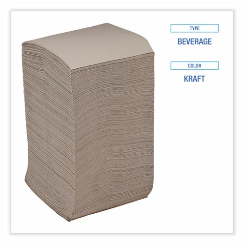 Best Sale ✔️ Boardwalk® Beverage Napkins, 1-Ply, 9.5" X 9.5", Kraft, 500/Pack, 8 Packs/Carton 🎉 - Image 4