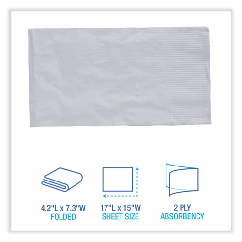 Outlet 🎁 Boardwalk® Dinner Napkin, 2-Ply, 17 X 15, White, 100/Pack, 30 Packs/Carton 🔥 - Image 2