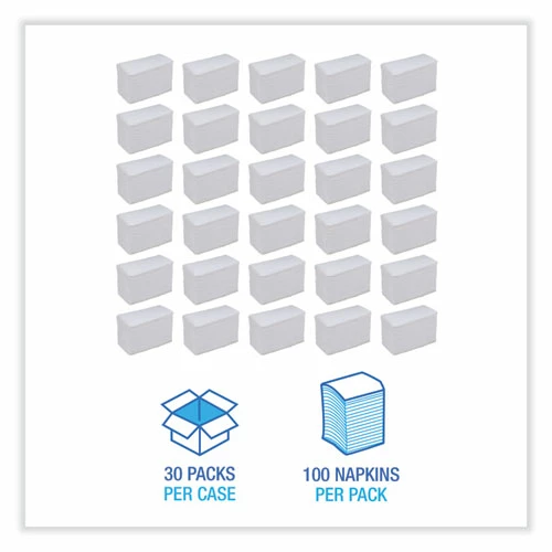 Outlet 🎁 Boardwalk® Dinner Napkin, 2-Ply, 17 X 15, White, 100/Pack, 30 Packs/Carton 🔥 - Image 3